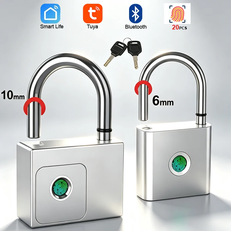 Home Bargains - Fingerprint Padlock Bluetooth Smart Home Door