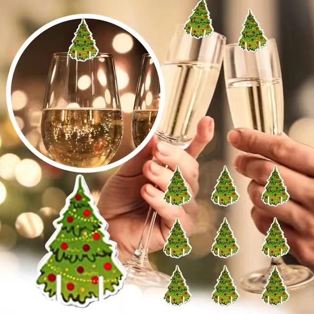 10PCS Christmas Cup Card Santa - Cocktail Recipe Book recension och pris