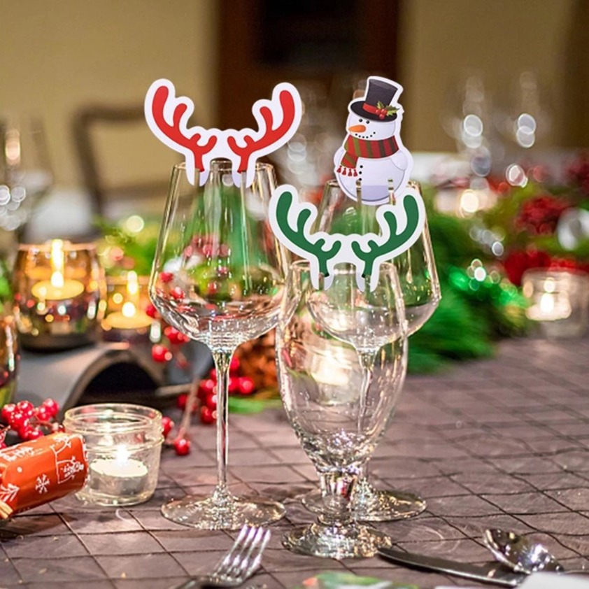 10PCS Christmas Cup Card Santa - Cocktail Recipe Book recension och pris