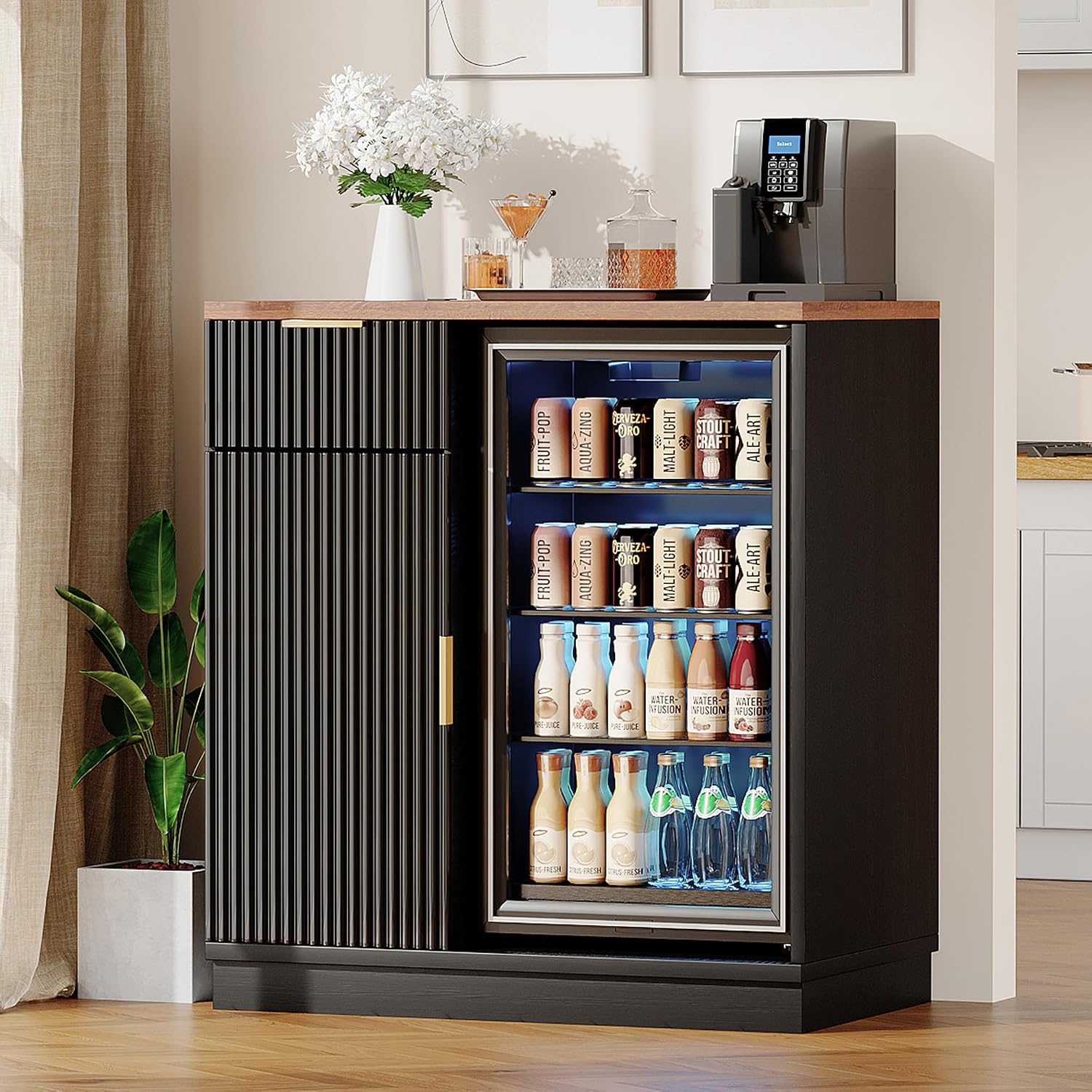 Coffee Bar Cabinet with Fridge - Home Bar And Fridge recension och pris