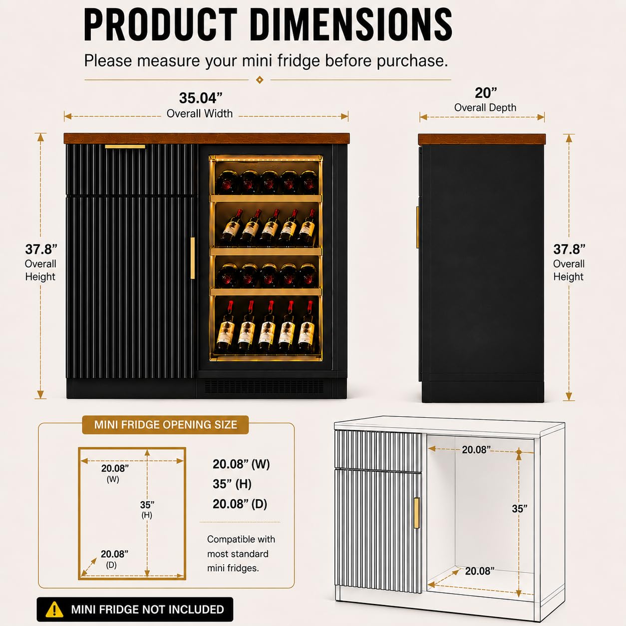 Coffee Bar Cabinet with Fridge - Home Bar And Fridge recension och pris