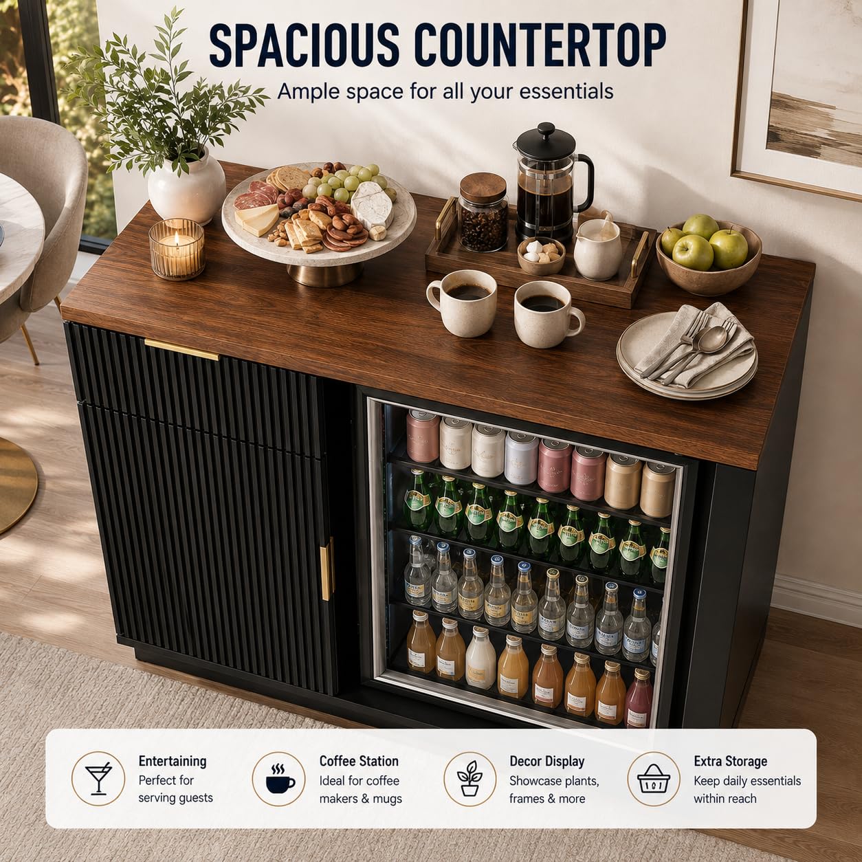 Coffee Bar Cabinet with Fridge - Home Bar And Fridge recension och pris