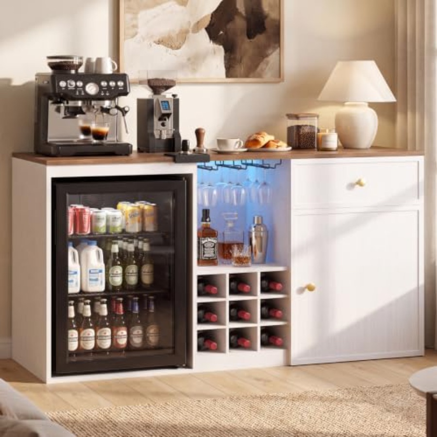 Coffee Bar Cabinet with Fridge - Home Bar And Fridge recension och pris
