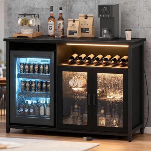 Wine Bar Cabinet with Mini Fri - Home Bar Setup recension och pris