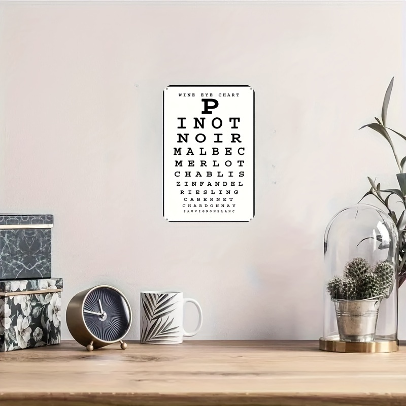 Vintage Wine Eye Chart Metal S - Home Bar Cafe recension och pris