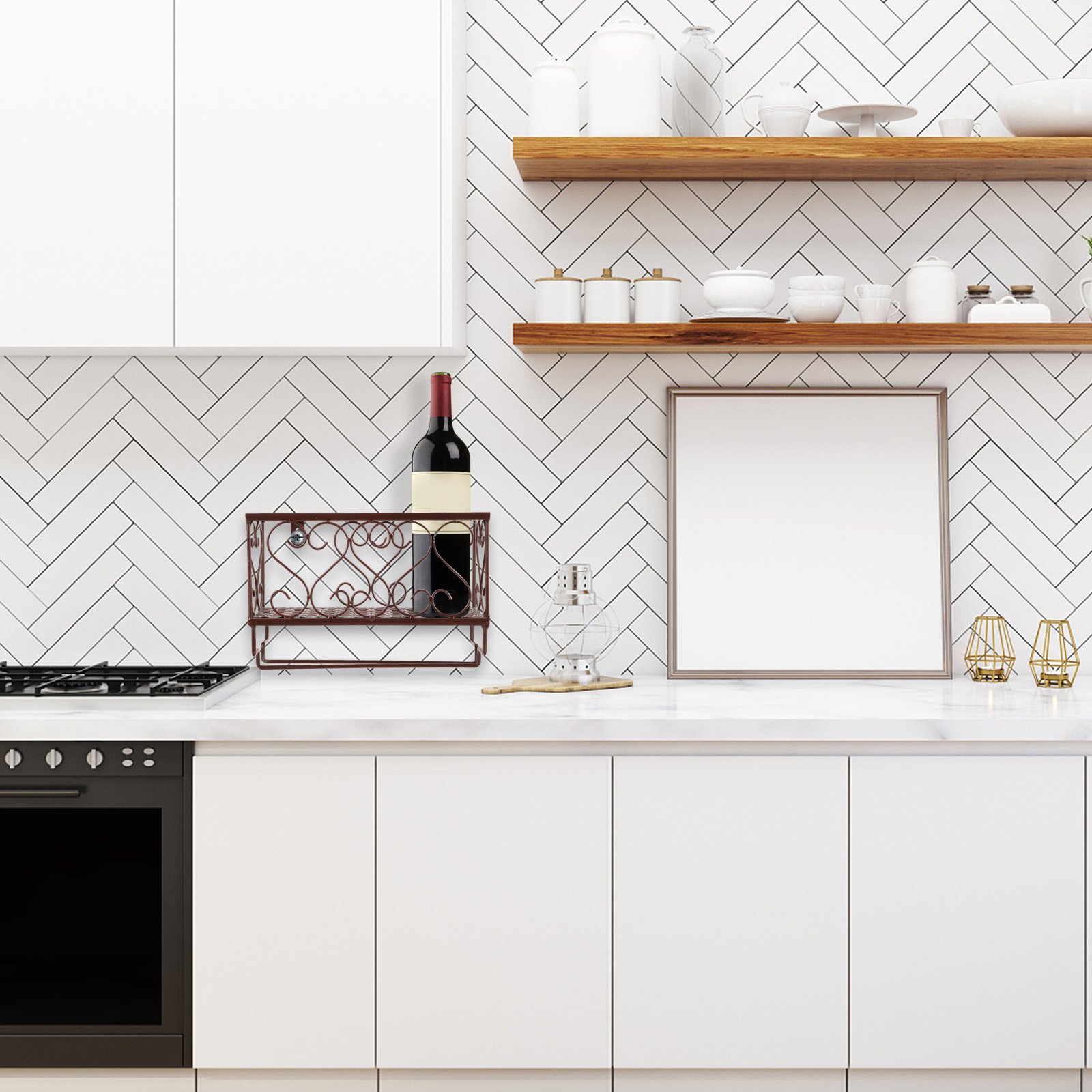 Space Saving Wall Mounted Wine - Home Bar Shelf recension och pris