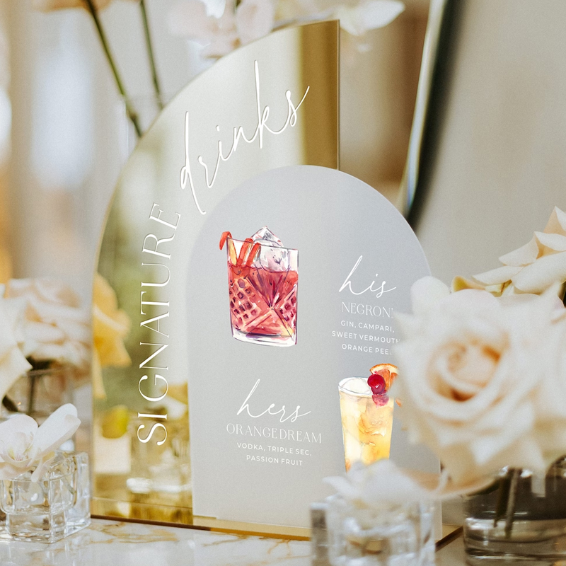 Gold Mirror Wedding Bar Menu S - Cocktail Recipe Book recension och pris