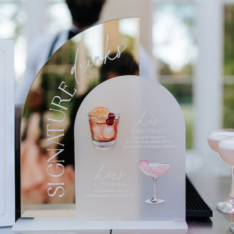 Gold Mirror Wedding Bar Menu S - Cocktail Recipe Book recension och pris