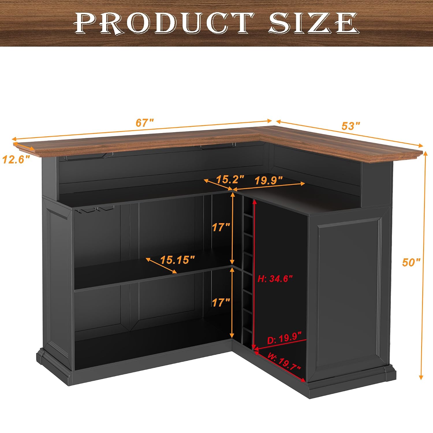 L-Shaped Home Bar Cabinet with - Home Bar Setup recension och pris
